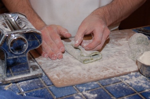Flour the dough before you roll it each time - 